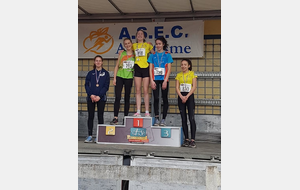 départemental de cross-country podium Justine et Daphné